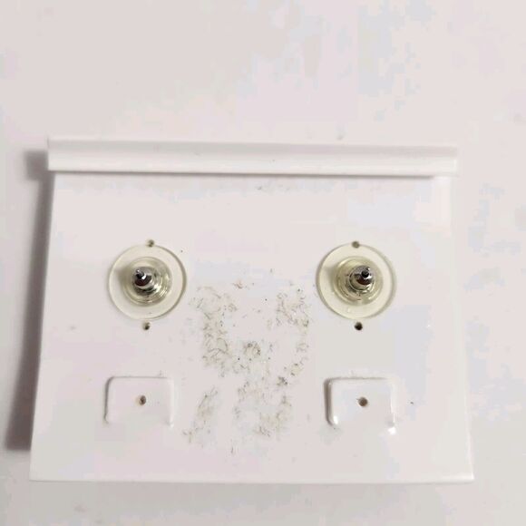 Vintage  Douglas Paquette Silvet/bronze Tone  Black Pierced Earrings NEW - Picture 2 of 3